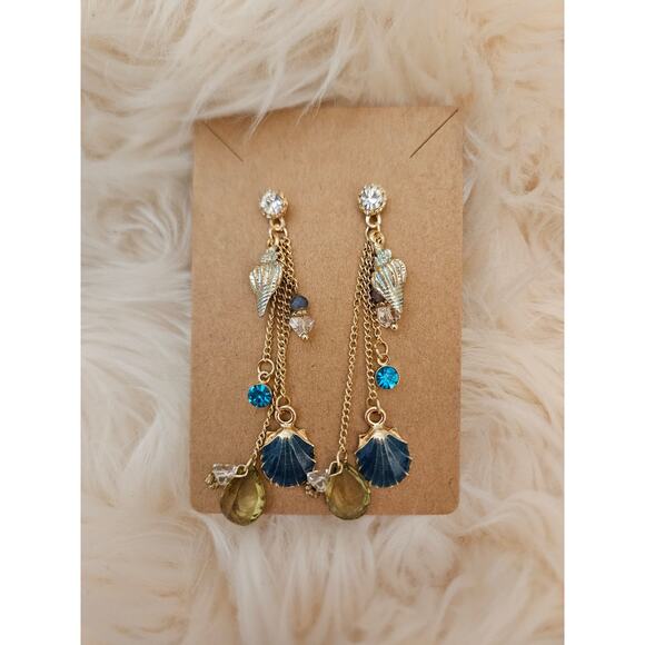 NEW Shells Beach Stones Fashion Dangle Earrings, 2 Pairs - Picture 5 of 6